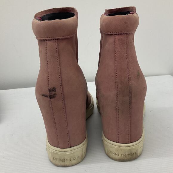 Kenneth Cole Women's Pink Leather Booties Hidden Wedge Size 9.5 - Preowned - Picture 3 of 7